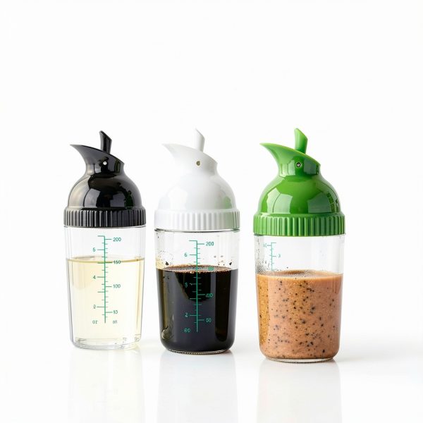 Salad Dressing Shaker 3 Pack Nicunom 7oz Leakproof BPA Free Mixers-6
