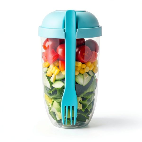 Salad Shaker Cup KH866 1000ml Leakproof Lunch Container with Fork-2