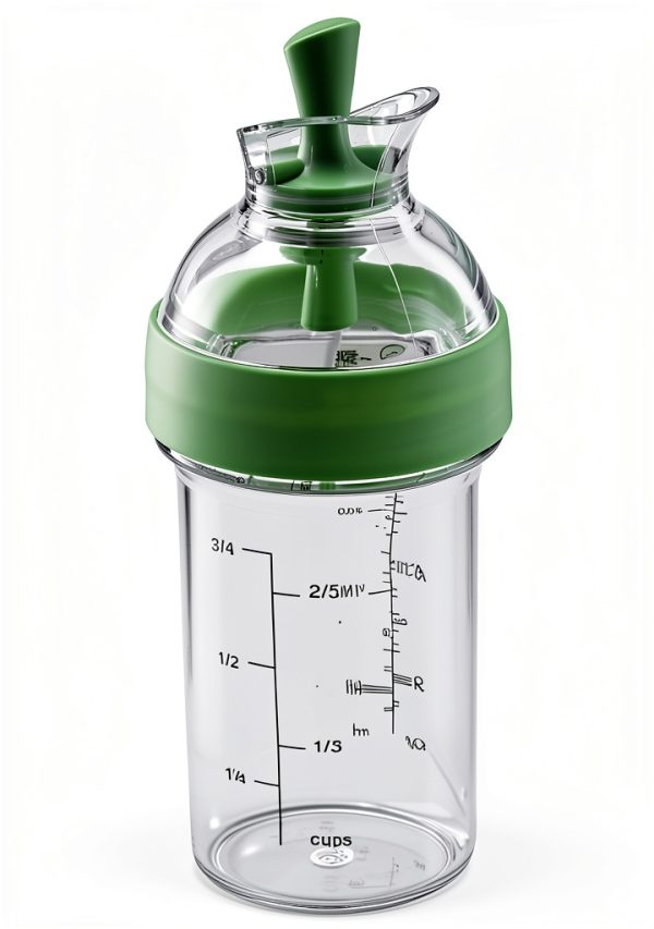Salad Dressing Mixer hobbyme Leak Proof Green 8.5oz Salad Shaker-3