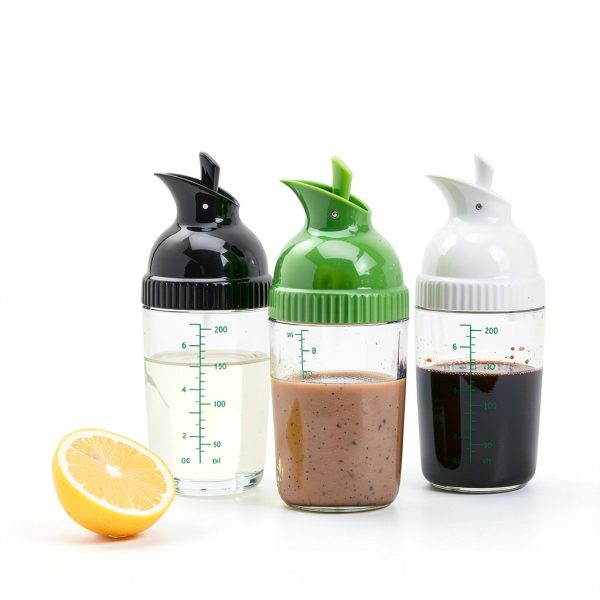 Salad Dressing Shaker 3 Pack Nicunom 7oz Leakproof BPA Free Mixers-5