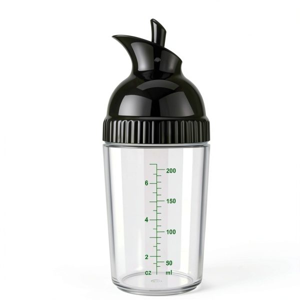 Salad Shaker Lallisa 3-Piece Black 7oz for Soy Sauce Vinaigrette-1