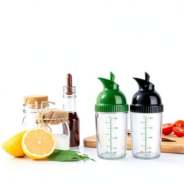 Salad Dressing Shaker GFZYLQ 200ml Mouth Bottle with Soft Grip 2 Pack-4