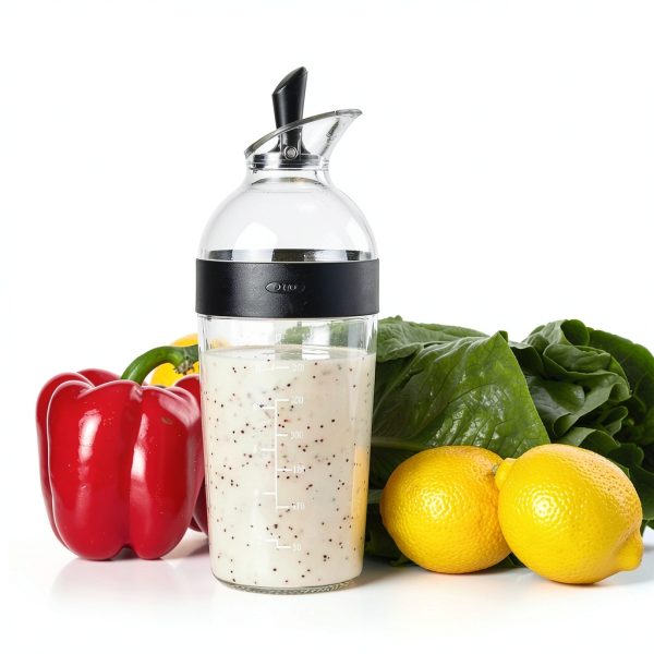 Salad Dressing Shaker OXO Good Grips 2 Pack Black 1.5 Cup Leakproof-4