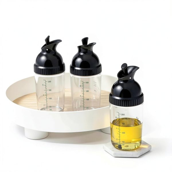 Salad Shaker Lallisa 3-Piece Black 7oz for Soy Sauce Vinaigrette-6