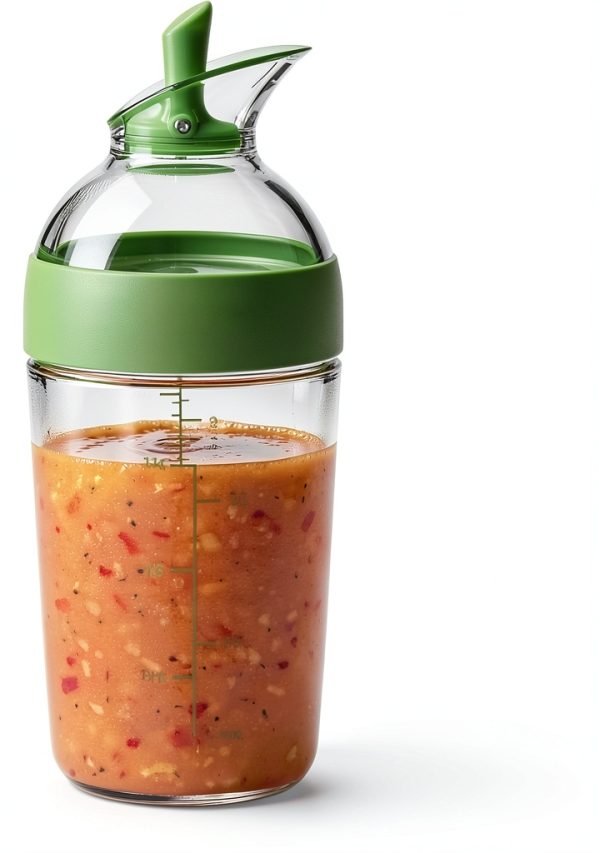 Salad Dressing Mixer hobbyme Leak Proof Green 8.5oz Salad Shaker-1