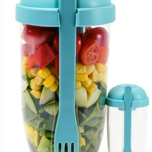 Salad Shaker Cup KH866 1000ml Leakproof Lunch Container with Fork-0