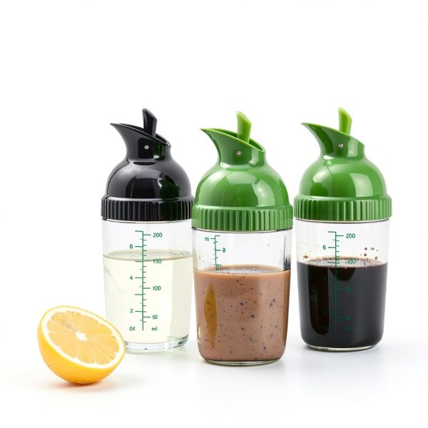Salad Dressing Shaker GFZYLQ 200ml Mouth Bottle with Soft Grip 2 Pack-3