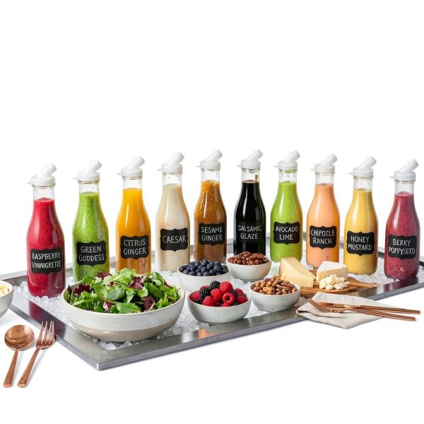 Salad Dressing Shaker Bottles kitchentoolz 32oz Glass with-3