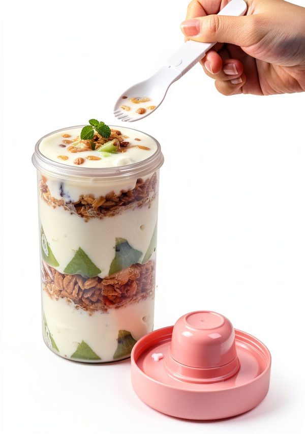 Salad Shaker Cup 3 Pack by Noamus 26oz Leak‑Proof Bottle with Fork-6
