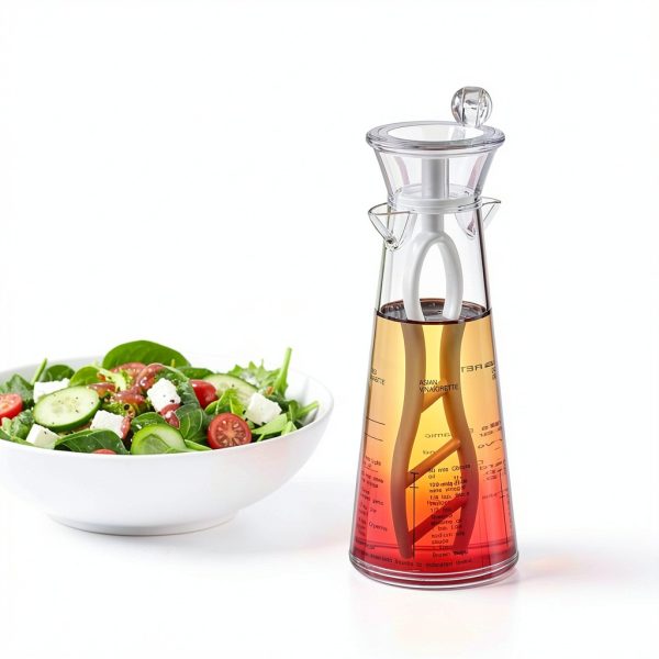 Amazing Abby Acrylic Salad Dressing Mixer with Stirring Blade and Built-In Recipe, Leak-Proof Plastic Vinaigrette Shaker Bottle, BPA-Free, Dishwasher-Safe, Easy to Measure, Mix, Serve, and Store-3
