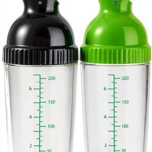 Salad Dressing Shaker GFZYLQ 200ml Mouth Bottle with Soft Grip 2 Pack-0