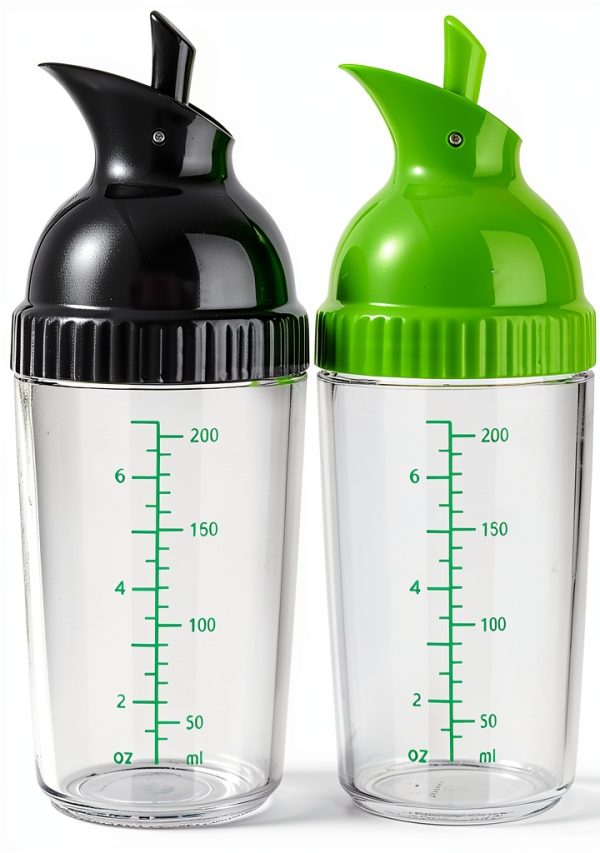 Salad Dressing Shaker GFZYLQ 200ml Mouth Bottle with Soft Grip 2 Pack-0
