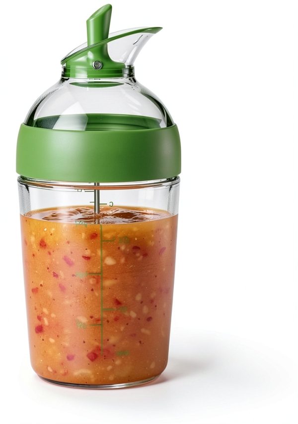 Salad Dressing Mixer hobbyme Leak Proof Green 8.5oz Salad Shaker-5