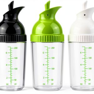 Salad Dressing Shaker 3 Pack Nicunom 7oz Leakproof BPA Free Mixers-0