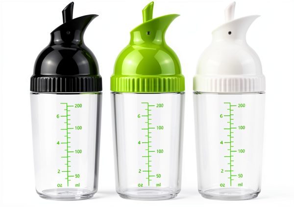 Salad Dressing Shaker 3 Pack Nicunom 7oz Leakproof BPA Free Mixers-0