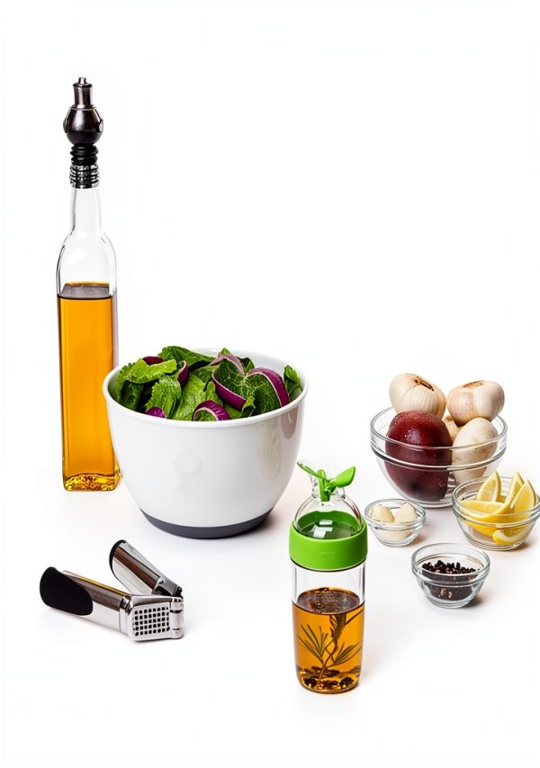 Salad Dressing Mixer hobbyme Leak Proof Green 8.5oz Salad Shaker-2