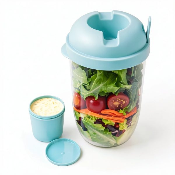Salad Shaker Cup KH866 1000ml Leakproof Lunch Container with Fork-8