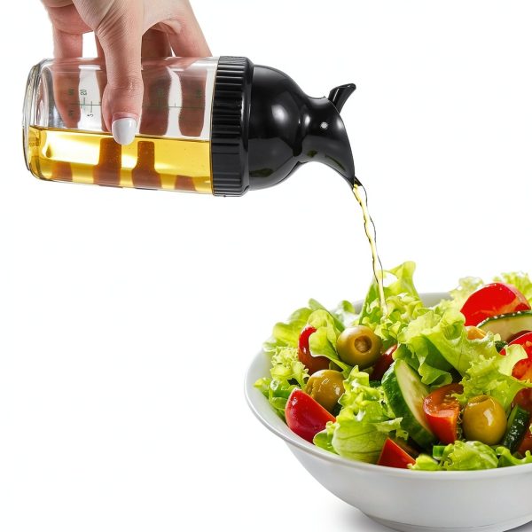 Salad Shaker Lallisa 3-Piece Black 7oz for Soy Sauce Vinaigrette-2