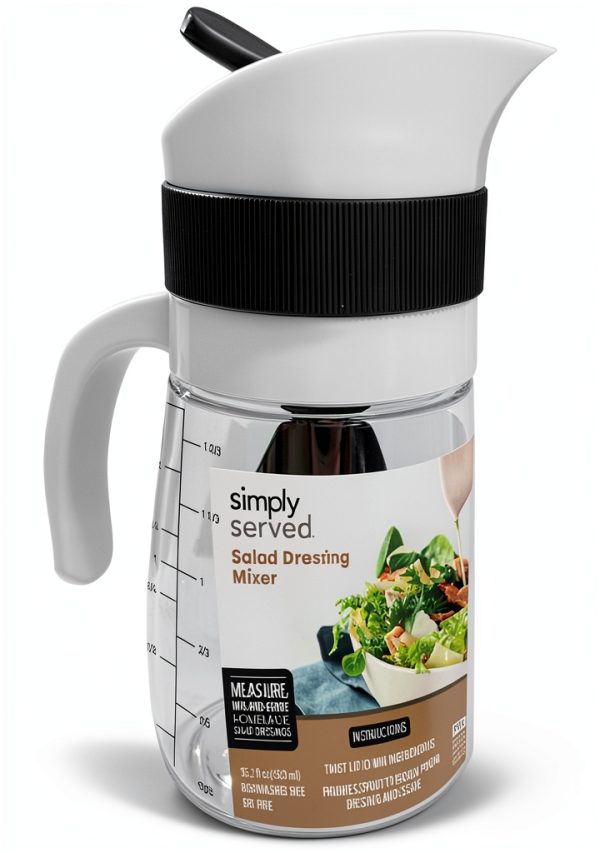 Salad Dressing Mixer by Simply Served 15.2 oz BPA Free Plastic Shaker-0