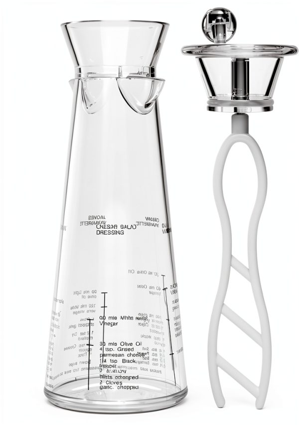 Amazing Abby Acrylic Salad Dressing Mixer with Stirring Blade and Built-In Recipe, Leak-Proof Plastic Vinaigrette Shaker Bottle, BPA-Free, Dishwasher-Safe, Easy to Measure, Mix, Serve, and Store-5
