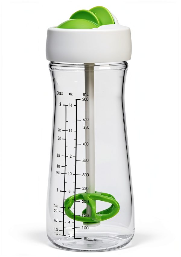 Salad Dressing Shaker Container, Dripless Pour, Leak-free, Soft Grip, BPA Free, Homemade Salad Dressing Bottle Mixer Measure, 500ml-3