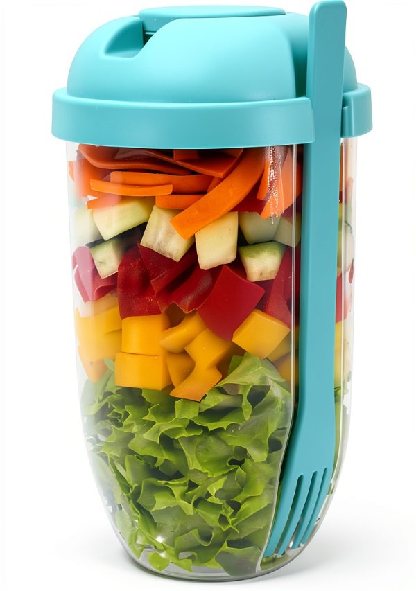 Salad Shaker Cup KH866 1000ml Leakproof Lunch Container with Fork-7