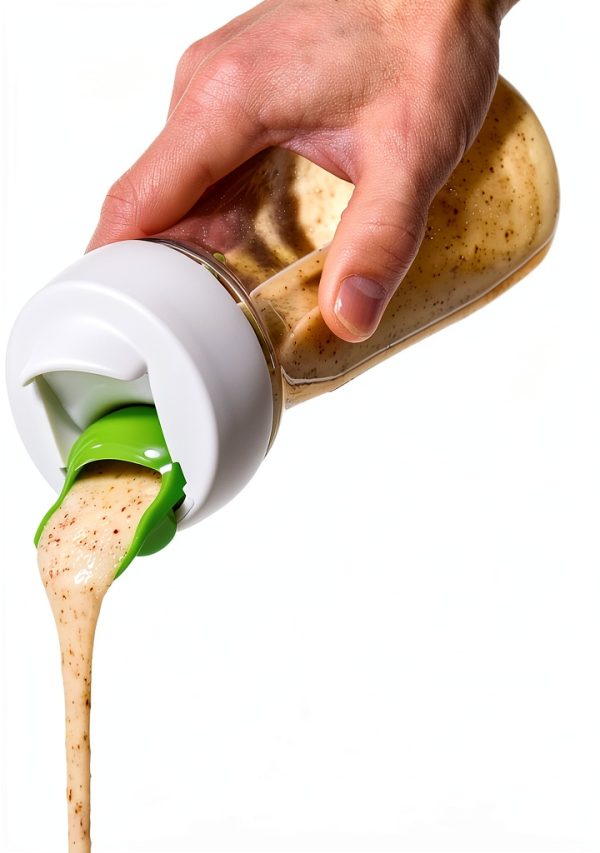 Salad Dressing Shaker Container, Dripless Pour, Leak-free, Soft Grip, BPA Free, Homemade Salad Dressing Bottle Mixer Measure, 500ml-1