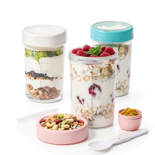 Salad Shaker Cup 3 Pack by Noamus 26oz Leak‑Proof Bottle with Fork-4